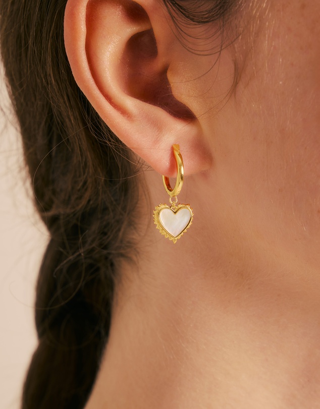 Karen Walker - Flaming Mother of Pearl Hoops