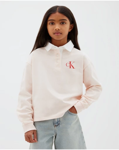 Calvin Klein Jeans - Girls Rugby Monologo Longsleeve Polo