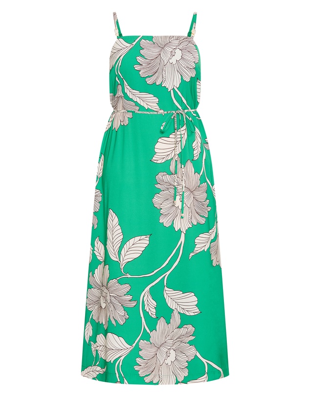 City Chic - Plus size Millie Print Maxi Dress - greenstone