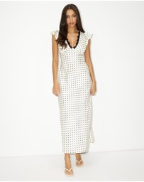 Dazie - Date Night Polka Dot Maxi Dress
