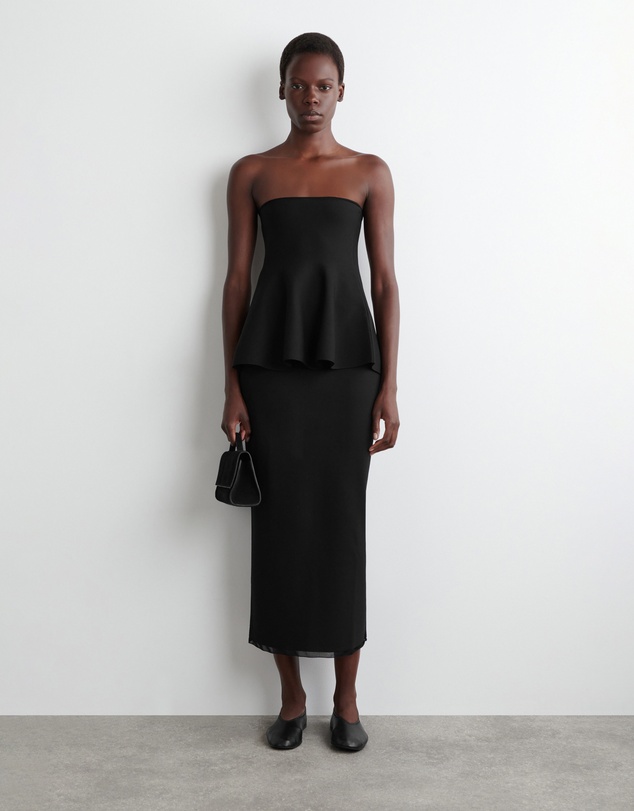 COS - Sheer-Detail Knitted Midi Skirt