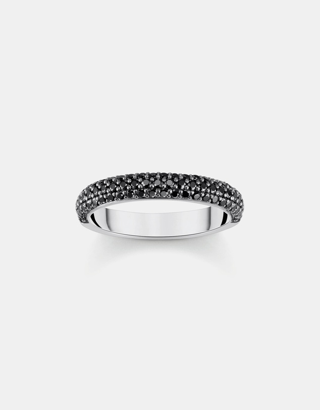 THOMAS SABO - Thin band ring with black zirconia