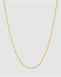 Kuzzoi - ICONIC EXCLUSIVE - Necklace Link Chain Oval Basic Fine in 925 Sterling Silver Gold Plated