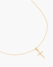 Lovisa - Waterproof Gold Plated Stainless Steel Cubic Zirconia Fine Cross Necklace