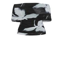 City Chic - Plus Size Dana Blur Print Mesh Top - black
