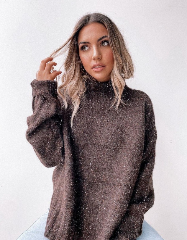 Esther & Co - Chesterfield Jumper - Chocolate