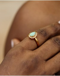 Georgini - Georgini Opal Glow Rozelle White Created Opal Gold Ring