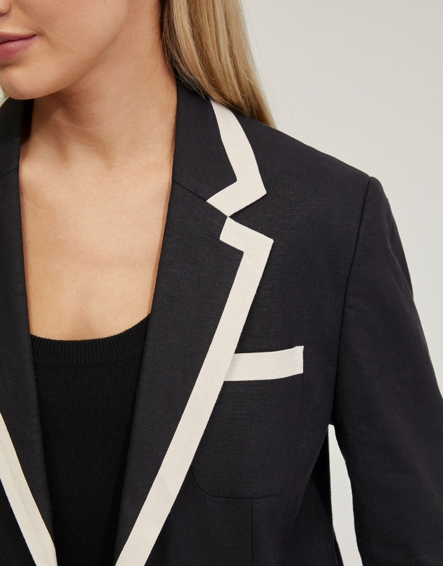Oxford - Willow Linen Jacket With Contrast Trim