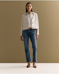 Trenery - Linen Cotton Twill Button Through Jacket in Sand