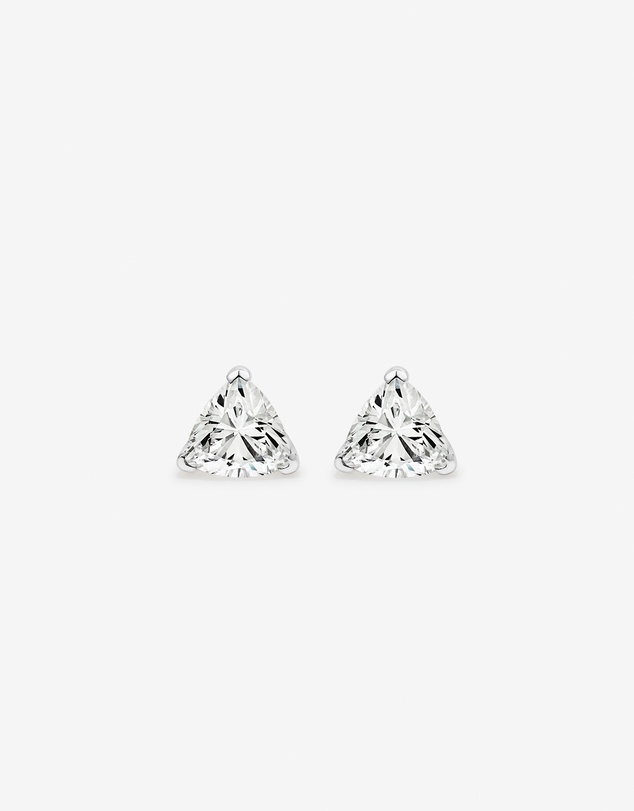 Michael Hill - Trillion-Cut Cubic Zirconia Solitaire Stud Earrings in Sterling Silver