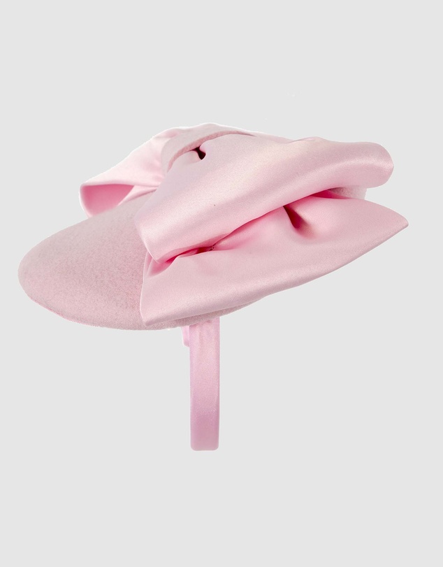 Max Alexander - Felt Pink Winter Pillbox Fascinator with Bow