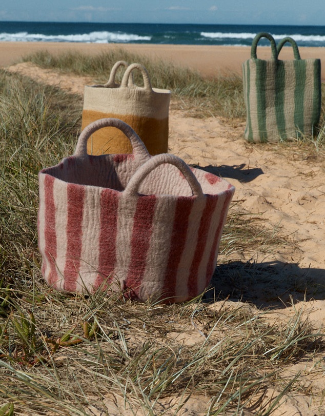 Phile - Toy Basket in Red Stripe - Small