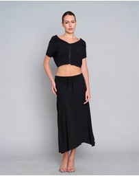 Love and Nostalgia - Alexa Asymmetrical Skirt - Black
