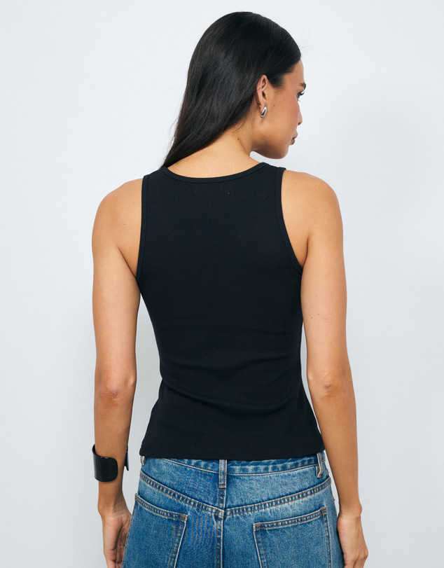 AERE - Cotton Ribbed Scoop Tank