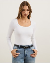 Atmos&Here - Organic Cotton Rib Scoop Neck Top
