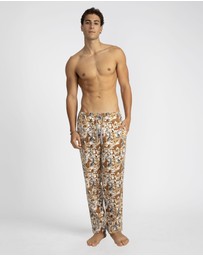 Mitch Dowd - Mens Dog Yard Flannel Sleep Pants - Beige