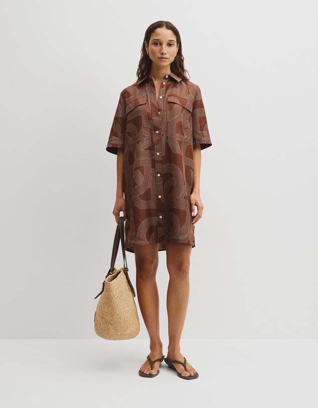Country Road - Logo Washable Silk Shirt Dress