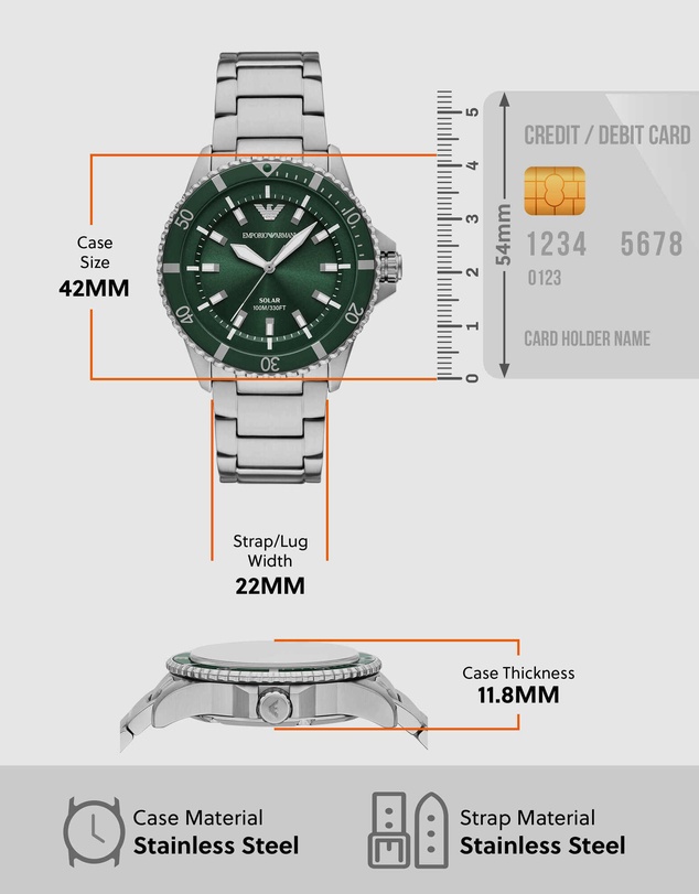 Emporio Armani - Silver Tone Analogue Watch