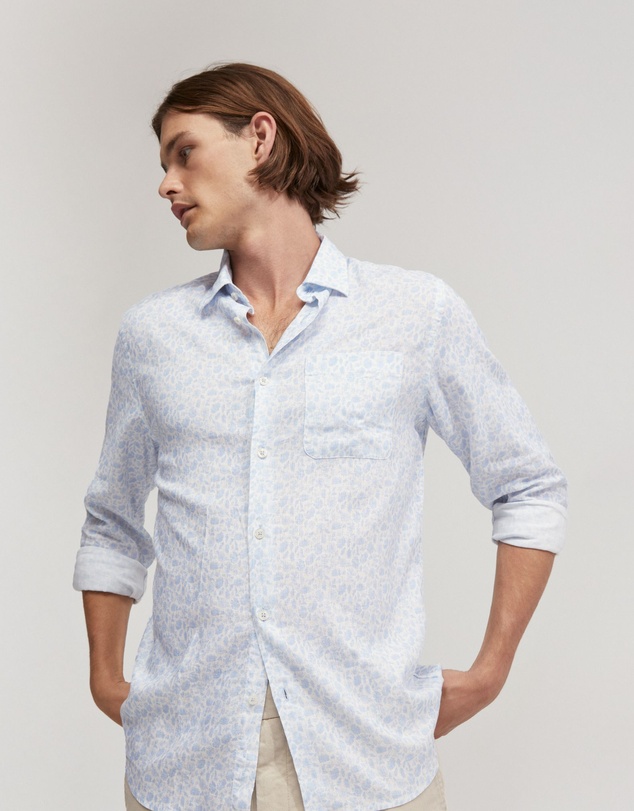 Oxford - Holloway Linen Blend Printed Shirt