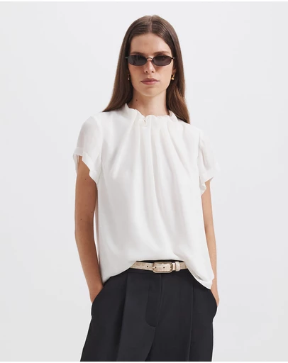 SABA - Willa High Neck Short Sleeve Top