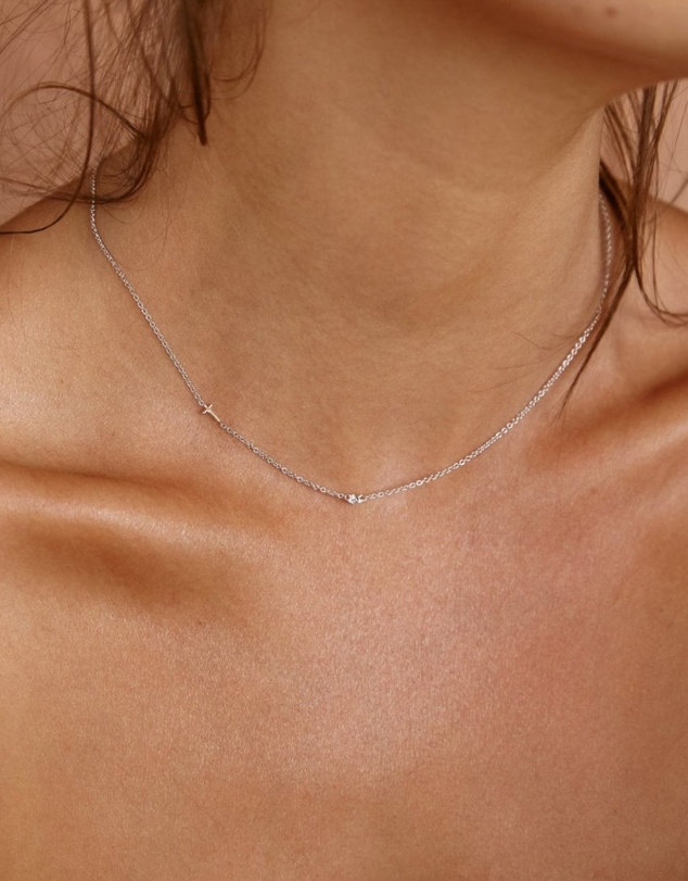 YCL  - Petite Initial Necklace P - Sterling Silver