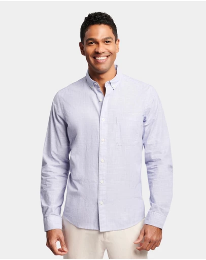 Brooksfield - TEXTURED LONG SLEEVE CASUAL SHIRT