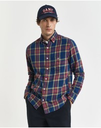 Gant - Regular Fit Checked Indigo Twill Shirt