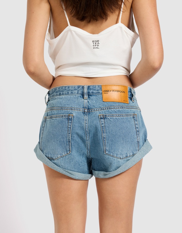 ONE TEASPOON - Bandits Low Waist Denim Shorts