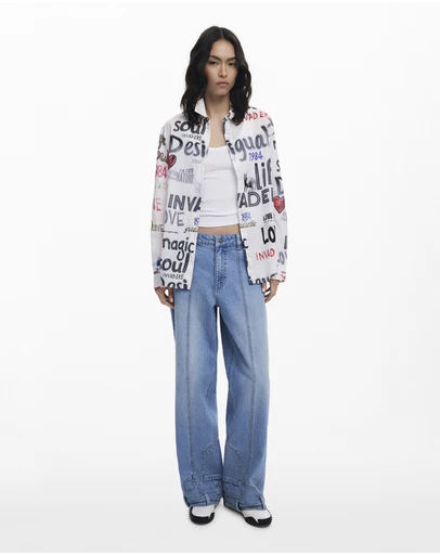 Desigual - Cotton shirt with letters