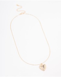 Lovisa - Gold Plated Detailed Heart Locket Necklace