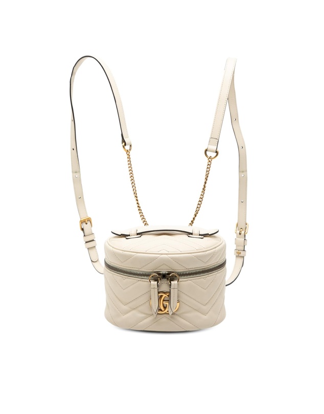 Pre-Loved by Azura Reborn - Pre-Loved Mini GG Marmont Matelasse Leather Round Backpack