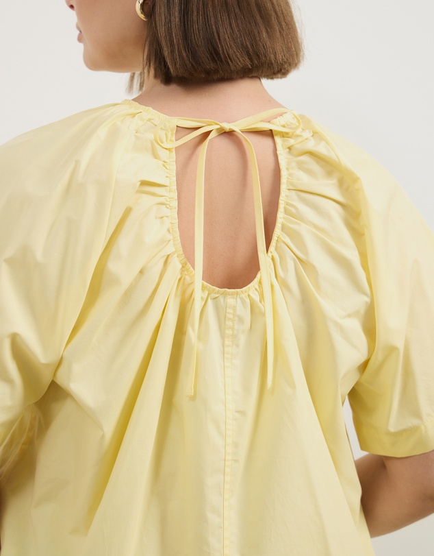 Atmos&Here Curvy - Tirsa Cotton Gathered SS Top