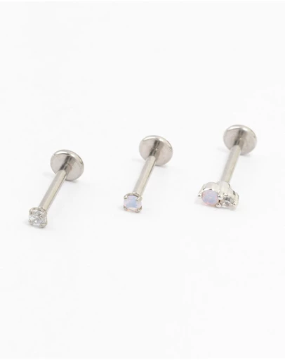 Lovisa - Surgical steel Cubic Zirconia Flat Back Studs 3-Pack