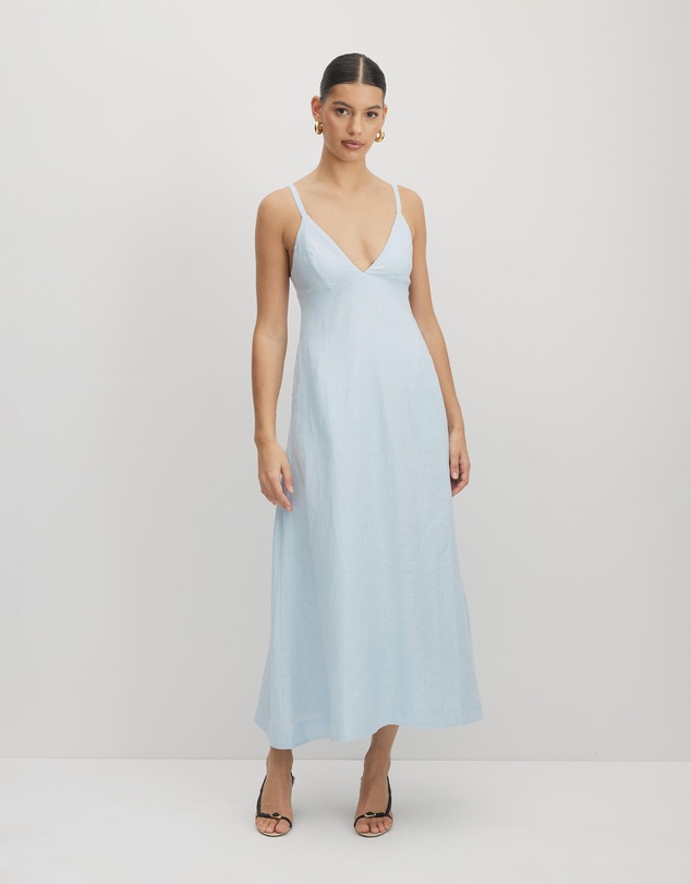 AERE - Bettina Linen Midi Dress