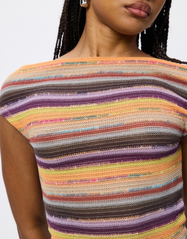 Jaded London - Stripe Off Shoulder Top