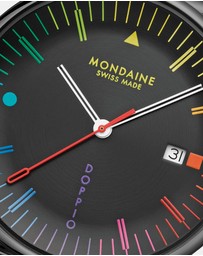 Mondaine - Mondaine Doppio Bauhaus Black Stainless Steel 41mm Watch