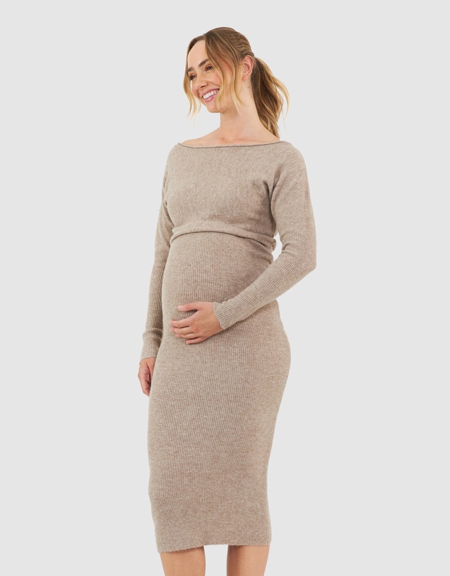Ripe Maternity - Tobie Off Shoulder Knit Dress