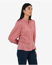 Forcast - Dotti Polka Dot Printed Blouse