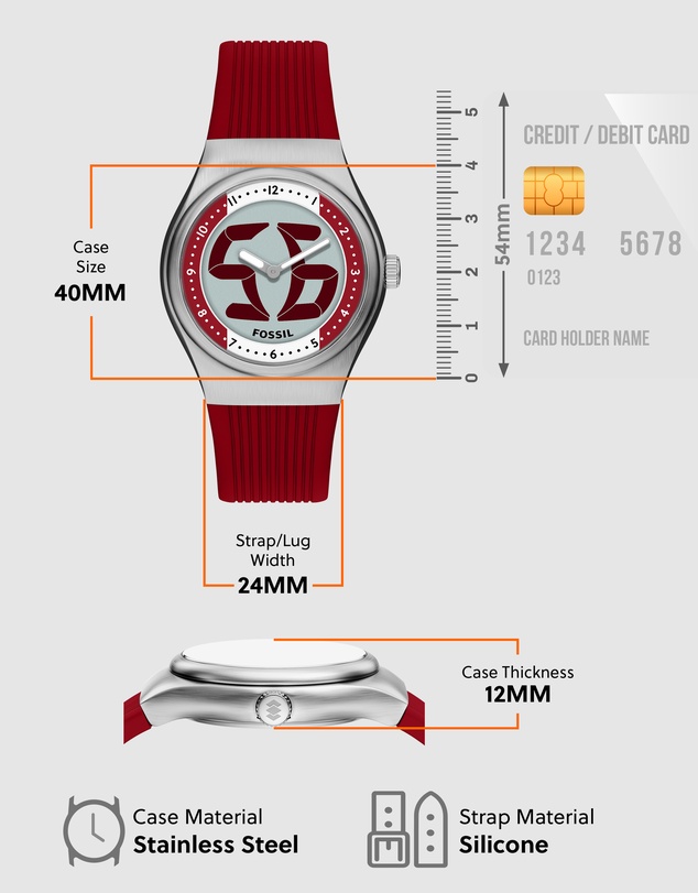Fossil - Archival Big Tic Red Analogue-Digital Watch