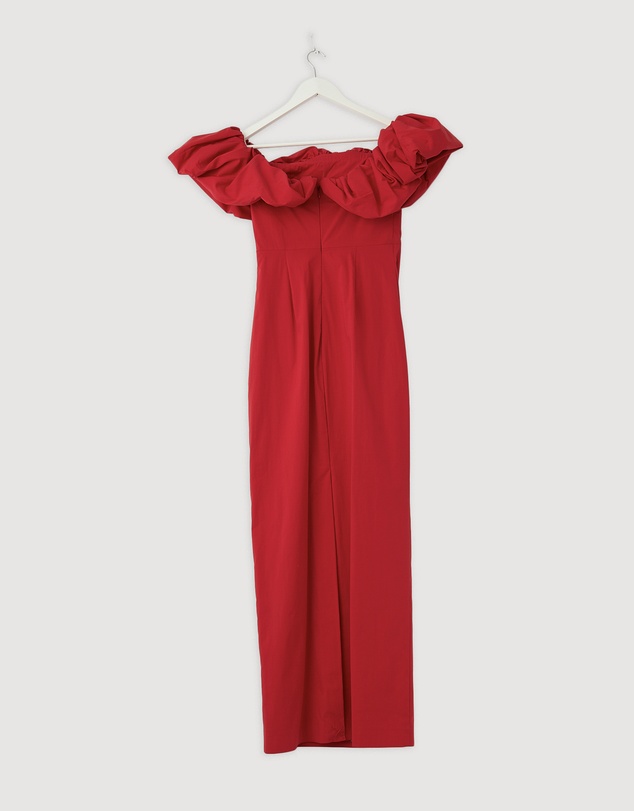 Revibe - Repaired Shona Joy Campbell Off Shoulder Bubble Maxi Dress - AU 8