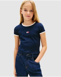 Tommy Hilfiger - Heritage Flag Ribbed Extra Slim T-Shirt - Teens