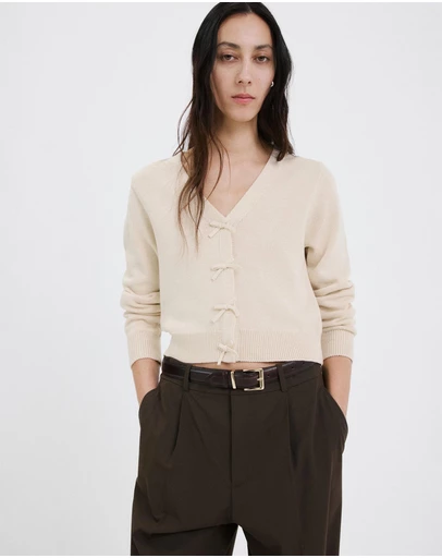 M.N.G - Knitted Cardigan With Ties
