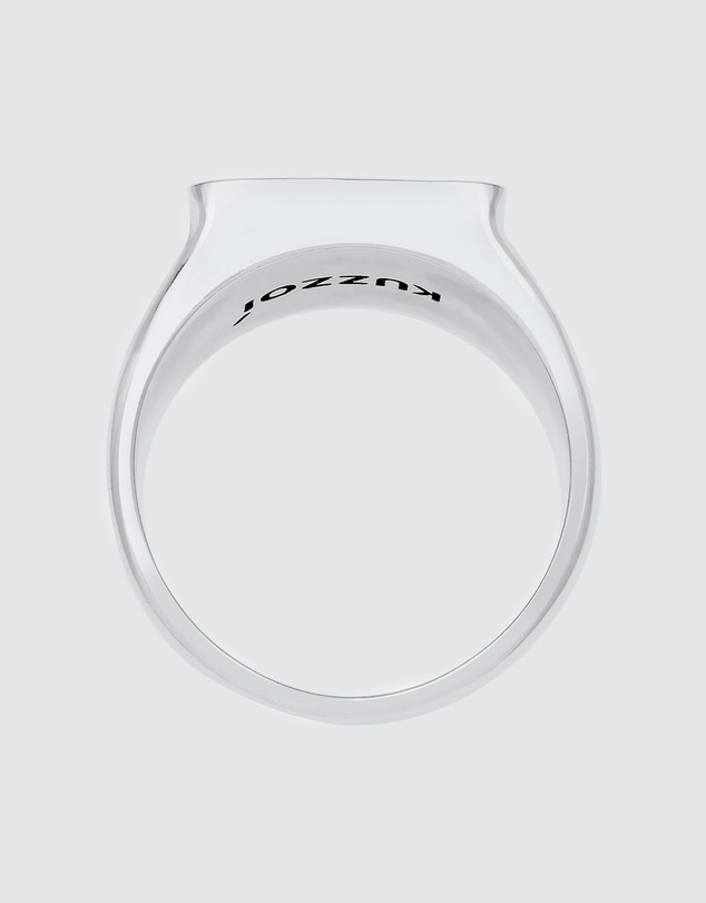 Kuzzoi - ICONIC EXCLUSIVE - Signet Ring with Anchor Emblem in Oxidised 925 Sterling Silver