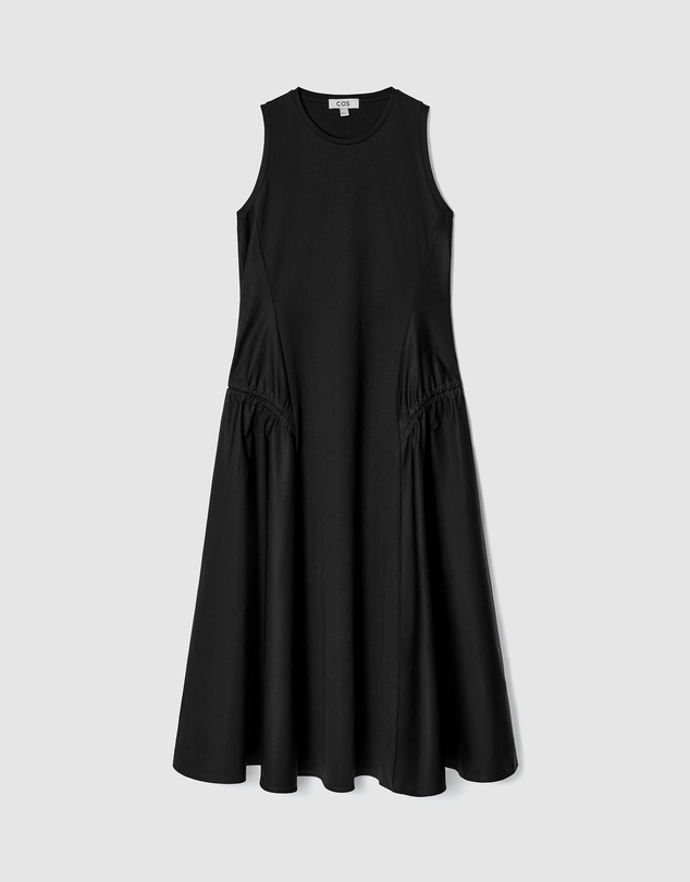 COS - Panelled Gathered-Side Midi Dress
