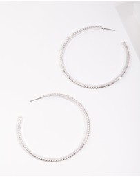Lovisa - Silver Oversized Diamante Hoop Earrings