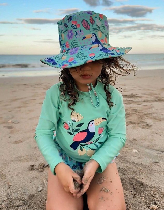 Purebaby - Printed Long Sleeve Rashie Set- Kids-Babies