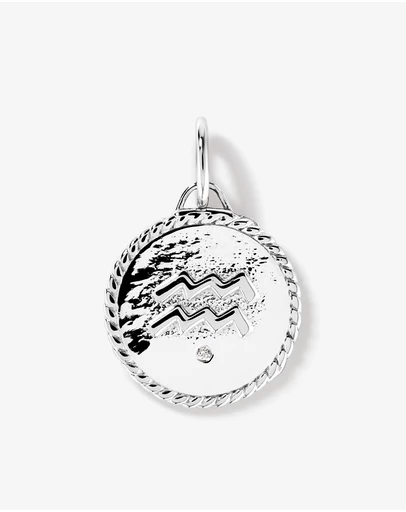 Michael Hill - Diamond Accent Aquarius Zodiac Pendant in Sterling Silver