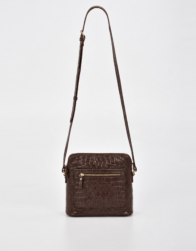 Cobb & Co - Kingsley Croc Leather RFID Safe Crossbody