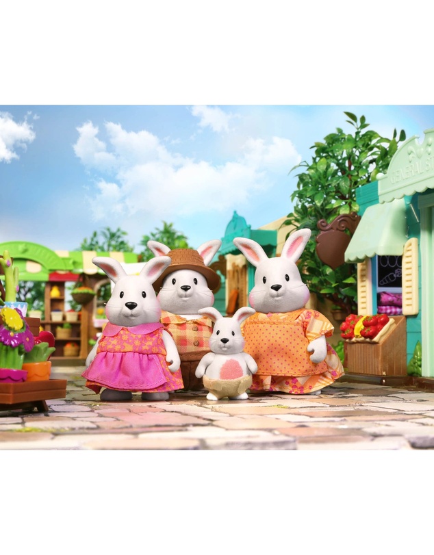 Lil Woodzeez - The Hoppingood Rabbits Miniature Animal Figurine Set
