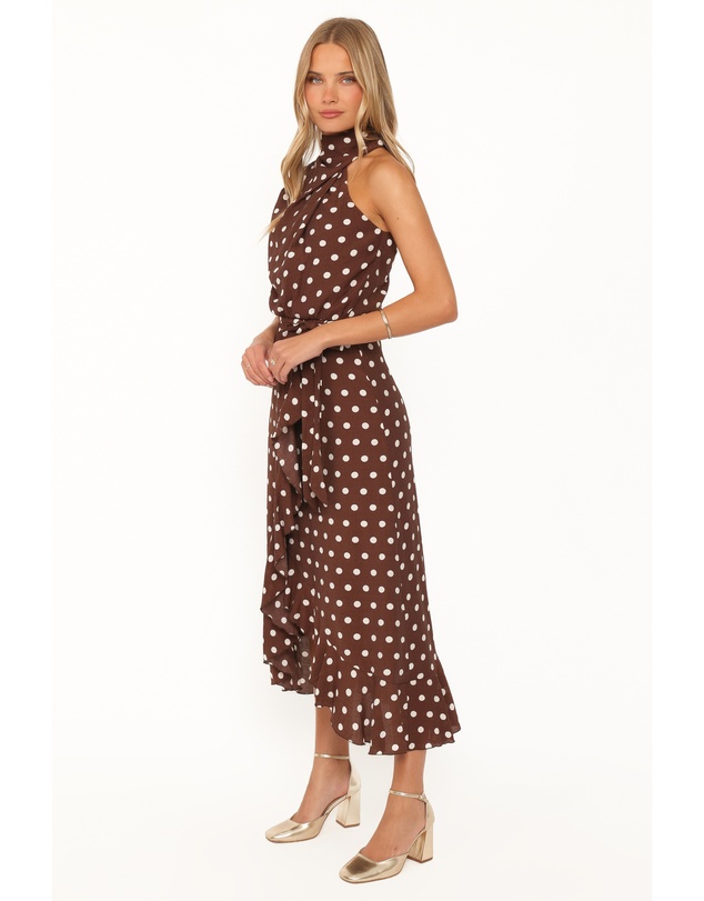 Petal & Pup - Olana Midi Dress - Brown Polka Dot